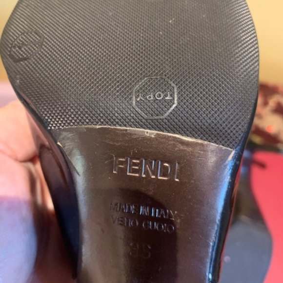 Fendi black peep-toe sling-back heel sz. 36/5.5 - Picture 4 of 4